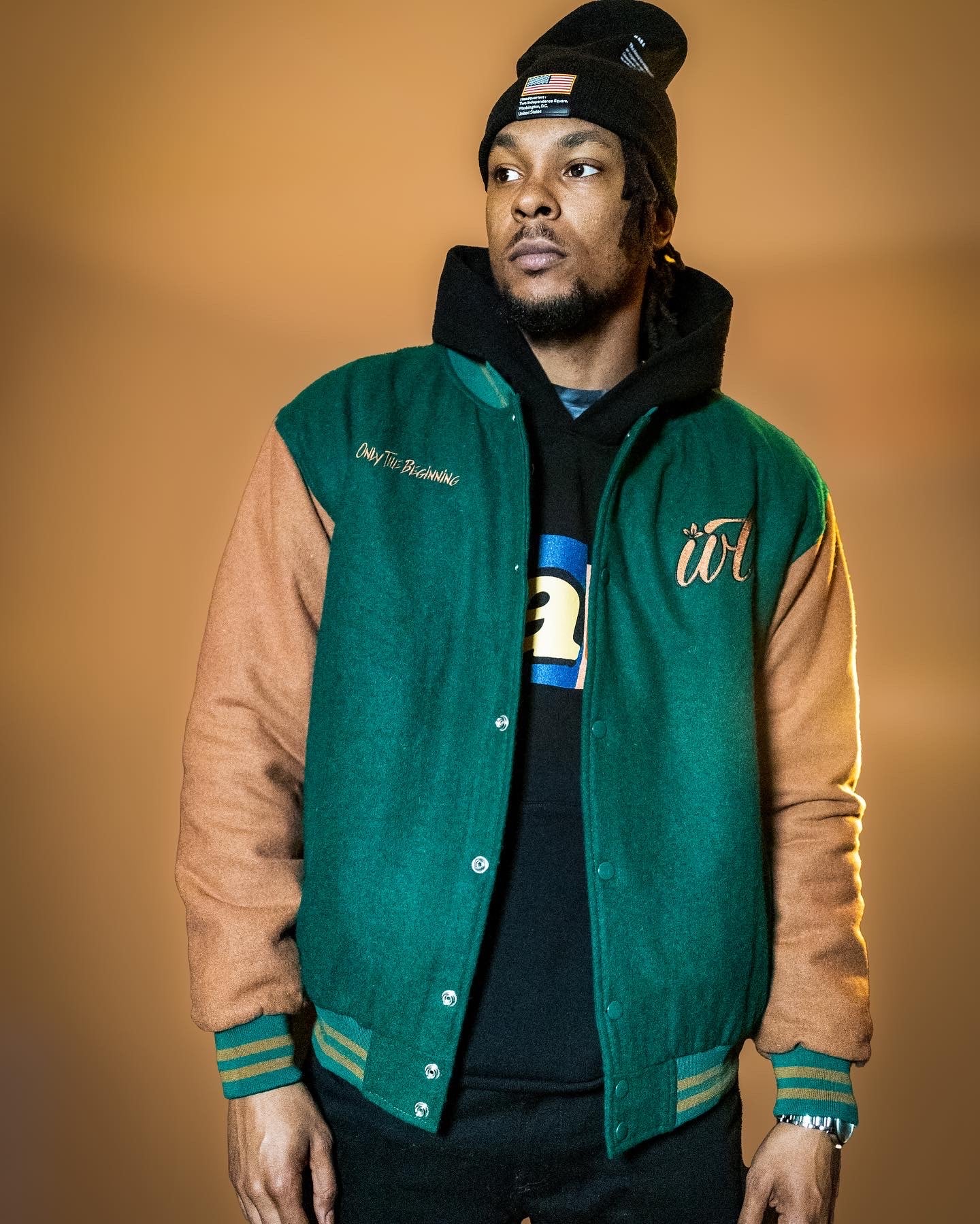 Ivory Lee's the "vernors" varsity jacket