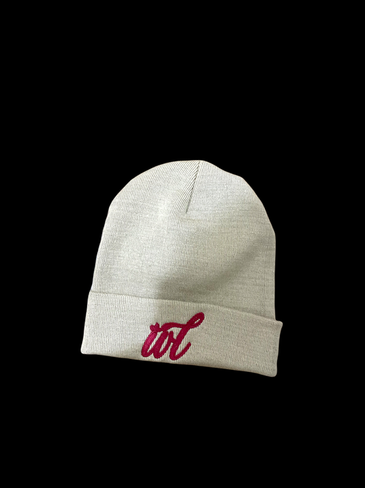 Ivory Lee's beige beanie hat